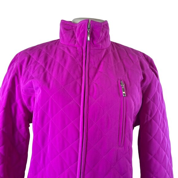 Liz Claiborne Womens Fuchsia Polyester Quilted Zip-Up Jacket Size M Lightweight - Picture 4 of 8